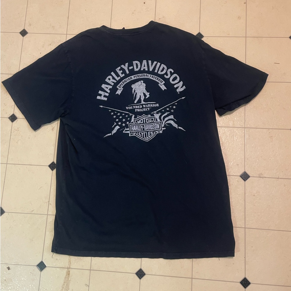 Harley Davidson wounded warrior project black tee - Picture 2 of 4